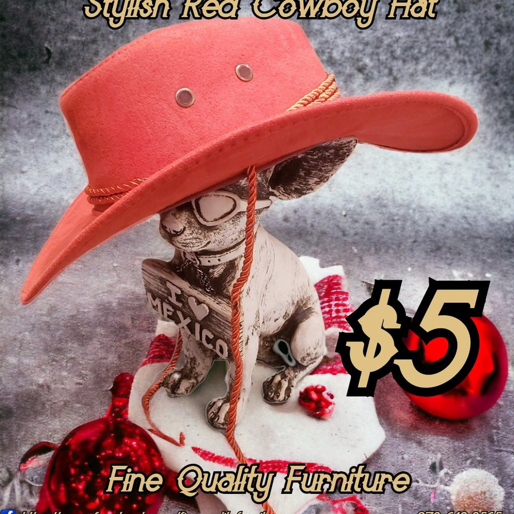 Stylish Women's Red Cowboy Hat